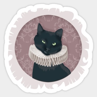 Renaissance Cat Portrait Sticker